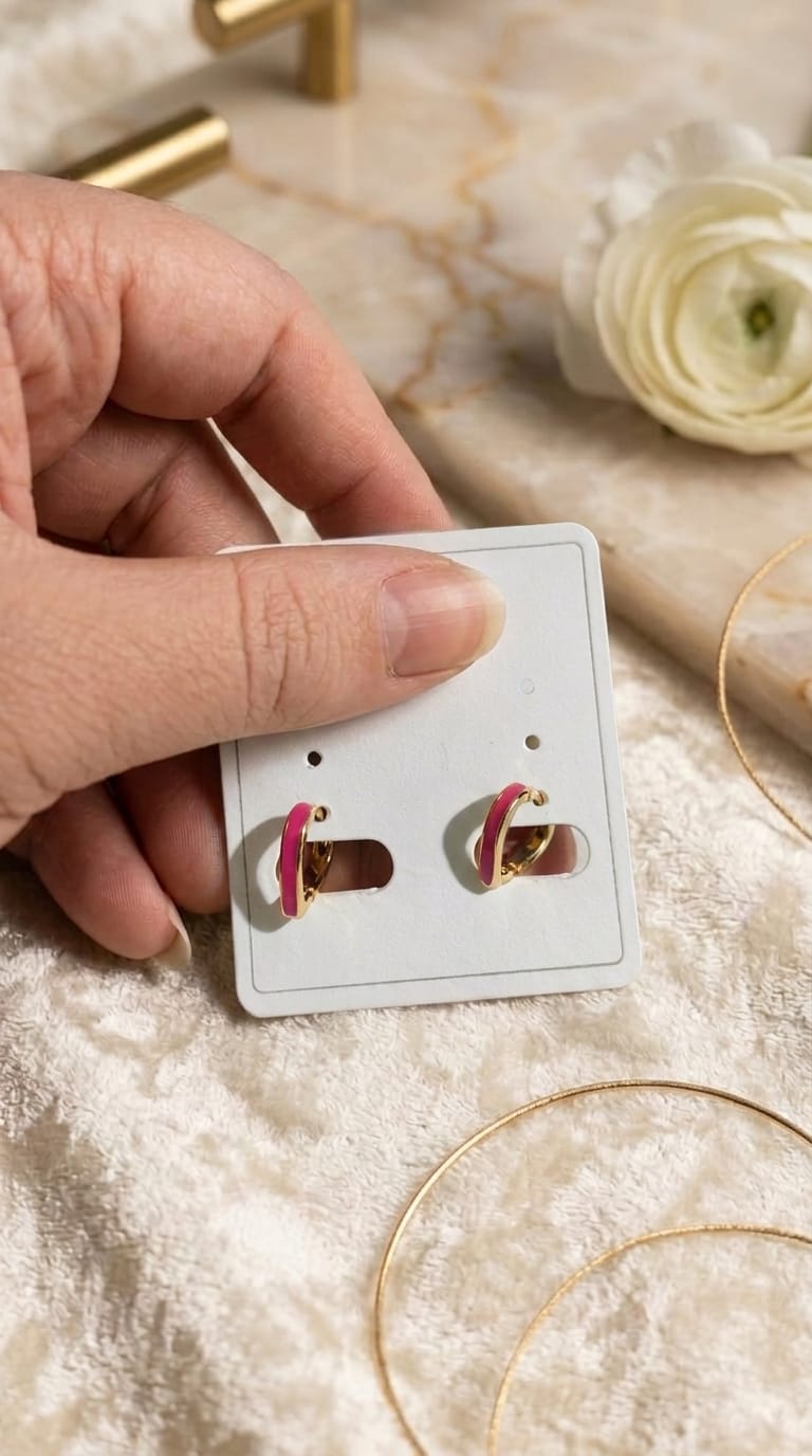 đ Blush Huggie Hoops