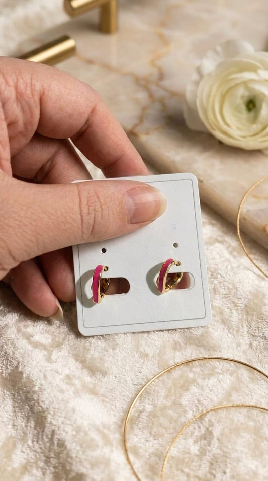 💗 Blush Huggie Hoops