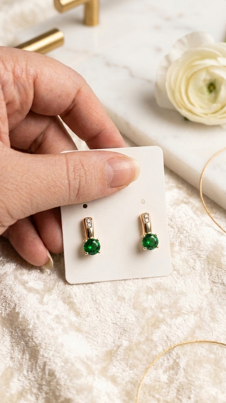 Emerald Aura Studs