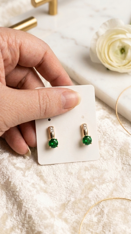 Emerald Aura Studs