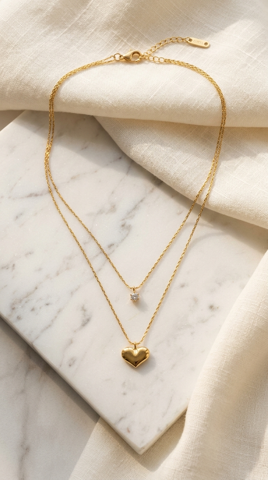 Amora Layered Heart Necklace ❤️